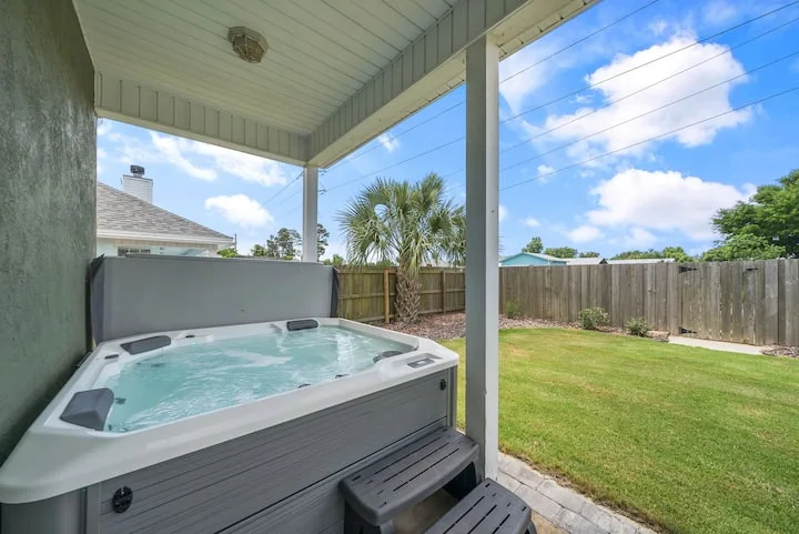 Covered outdoor living space at Seaside Paradise in Panama City Beach